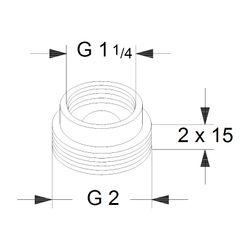 Grundfos Ausgleichsstücksatz A2 G 1 1/4"xG 2", Zubehör für Umwälzpumpen... GRUNDFOS-535041 5700390863661 (Abb. 1)
