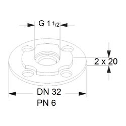 Grundfos Ausgleichsstücksatz A14 1 1/2"xDN 32 2x20, Zubehör für Umwälzpumpen... GRUNDFOS-535053 5700390864101 (Abb. 1)