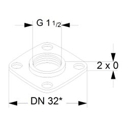 Grundfos Ausgleichsstücksatz A16 1 1/2"xDN 32, Zubehör für Umwälzpumpen... GRUNDFOS-535055 5700390864187 (Abb. 1)