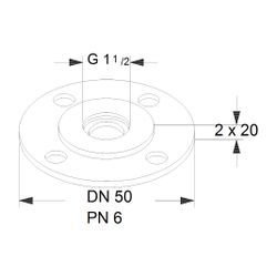 Grundfos Ausgleichsstücksatz A19 1 1/2"xDN 50 2x20, Zubehör für Umwälzpumpen... GRUNDFOS-535058 5700390864316 (Abb. 1)