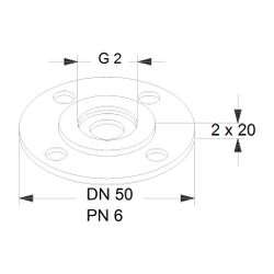 Grundfos Ausgleichsstücksatz A20 2"xDN 50 2x20, Zubehör für Umwälzpumpen... GRUNDFOS-98614411 5711498248212 (Abb. 1)