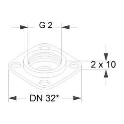 Grundfos Ausgleichsstücksatz A22 2"xDN 32 2x10, Zubehör für Umwälzpumpen... GRUNDFOS-535115 5700390864385 (Abb. 1)
