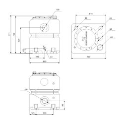 Grundfos Abwassersammelbehälter Hebeanlage UNOLIFT.270.40.CC, 800x700x600mm Volumen ... GRUNDFOS-97642385 5700310042312 (Abb. 1)