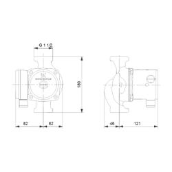 Grundfos Zirkulationspumpe UPS 32-80 N, 10 bar Einbaulänge 180mm max. Förderhöhe 8m ... GRUNDFOS-99255554 5713826074654 (Abb. 1)