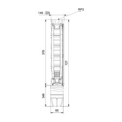 Grundfos Unterwasserpumpe SP46-2, 3x400V 3kW 60 bar, Volumenstrom 46m3/h, Einschalta... GRUNDFOS-15A21902 5700391150975 (Abb. 1)