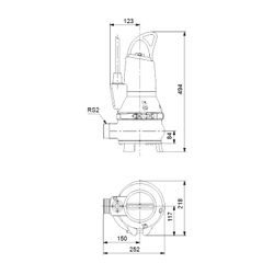Grundfos Schmutzwasserpumpe EF30.50.11.EX.2.50B, 3x400V 1,1kW 6 bar, max. Förderhöhe... GRUNDFOS-96106559 5700396854199 (Abb. 1)
