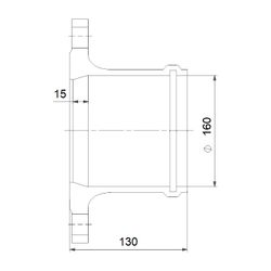 GRUNDFOS Zubehör für Hebeanlagen Flanschmuffe DN150 PN10 für KG-Rohr... GRUNDFOS-96003701 5700391478673 (Abb. 1)