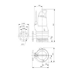 Grundfos Schmutzwasserpumpe DP10.65.26.2.50B, 3x400V 2,6kW 6 bar, max. Förderhöhe 25... GRUNDFOS-96106542 5700396853895 (Abb. 1)