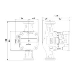 Grundfos Hocheffizienz Umwälzpumpe ALPHA Solar15-75 130mm, PN10 230V 1" max. Förderh... GRUNDFOS-98989298 5712604776650 (Abb. 1)