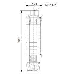 Grundfos Unterwasserpumpe SP18-7 ohne Motor, 60 bar, Volumenstrom 18m3/h... GRUNDFOS-92944521 5715121944175 (Abb. 1)