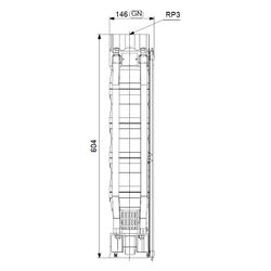 Grundfos Unterwasserpumpe SP46-3 ohne Motor, 60 bar, Volumenstrom 46m3/h... GRUNDFOS-15A20003 5700391149955 (Abb. 1)