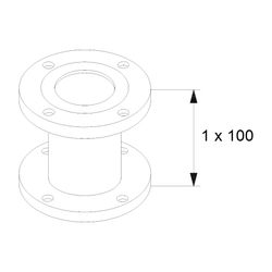 Grundfos Adapterflansch DN 100 PN6 100, Zubehör für Trockenläuferpumpen... GRUNDFOS-98391277 5711494219834 (Abb. 1)