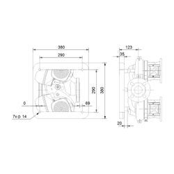 Grundfos Grundplatte DN 50, Mechanisches Zubehör für TPE2 D und TPE3 D 50... GRUNDFOS-99150055 5712607677701 (Abb. 1)