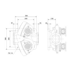 Grundfos Grundplatte DN 100, Mechanisches Zubehör für TPE2 D und TPE3 D 100... GRUNDFOS-99150057 5712607677732 (Abb. 1)