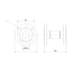 Grundfos Adapterflansch DN 32 PN6 120, Zubehör für Trockenläuferpumpen... GRUNDFOS-98387529 5711494145225 (Abb. 1)