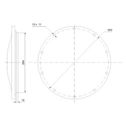 Grundfos Blindflansch FLA-BLI, d 264mm Zubehör für TPD und TPED... GRUNDFOS-96495696 5700396035116 (Abb. 1)