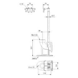 Grundfos Kupplungsfußkrümmer DN 40/DN 40, Zubehör für Schmutz- und Abwasserpumpen SE... GRUNDFOS-96076063 5700395274042 (Abb. 1)