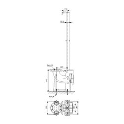 Grundfos Kupplungsfußkrümmer DN 80/DN 65, Zubehör für Schmutz- und Abwasserpumpen DP... GRUNDFOS-96102238 5700396550473 (Abb. 1)