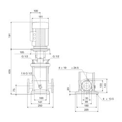 Grundfos Vertikale Kreiselpumpe CRN 5-8 A-FGJ-A-E-HQQE, 3x230/400V max. 25 bar max. ... GRUNDFOS-96517187 5700396757926 (Abb. 1)