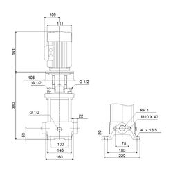 Grundfos Vertikale Kreiselpumpe CR 5-6 A-A-A-E-HQQE, 3x230/400V max. 16 bar max. För... GRUNDFOS-96516979 5700396754086 (Abb. 1)