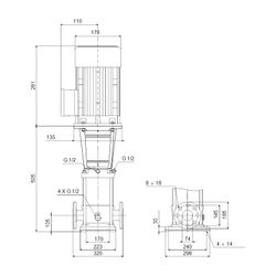 Grundfos Vertikale Kreiselpumpe CR 32-3 A-F-A-E-HQQE, 3x400DV max. 16 bar max. Förde... GRUNDFOS-96122011 5700396680552 (Abb. 1)