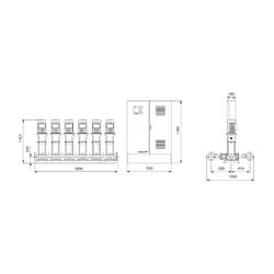 Grundfos Druckerhöhungsanlage Hydro MPC-E 6 CR 64-3-1, 1800x1390mm 30kW 16 bar max. ... GRUNDFOS-96941443 5700314239732 (Abb. 1)