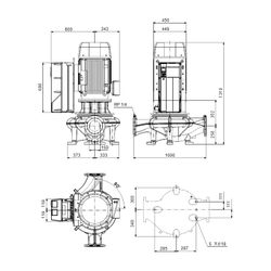 Grundfos Trockenläuferpumpe elektr. ger. TPE 150-450/4 SC-A-F-A-BQQE-TW3, 3x400V 82A... GRUNDFOS-92843825 5715120407015 (Abb. 1)