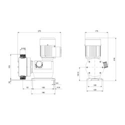Grundfos Mechanische Dosierpumpen DMX 27-10 AR-PVC/V/C-S-G1U2U2FEMNG, 90W 220V max. ... GRUNDFOS-99772671 5713834051364 (Abb. 1)