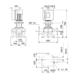 GRUNDFOS Elektronisch geregelte Trockenläuferpumpe TPE150-70/4-A-F-A-BQQE PN16 3x400... GRUNDFOS-99113658 5712607013615 (Abb. 1)