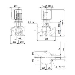 GRUNDFOS Elektronisch geregelte Trockenläuferpumpe TPE200-90/4-A-F-A-BQQE PN16 3x400... GRUNDFOS-99113662 5712607013707 (Abb. 1)