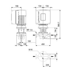 GRUNDFOS Elektronisch geregelte Trockenläuferpumpe TPE32-320/2-S-A-F-A-BQQE PN16 3x4... GRUNDFOS-99133574 5712607366230 (Abb. 1)