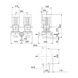 Grundfos Trockenläuferpumpe TPD 80-700/2 A-F-A-BQQE-RW1, 3x380-420D/660-725YV 53/31A... GRUNDFOS-96108796 5700396977621 (Abb. 1)