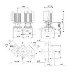 GRUNDFOS Elektronisch geregelte Trockenläuferpumpe TPED40-630/2-S-A-F-A-BQQE PN16 3x... GRUNDFOS-99132811 5712607354596 (Abb. 1)