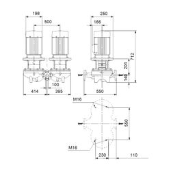 Grundfos Trockenläuferpumpe TPD 100-170/4 A-F-A-BQQE-LW3, 3x380-420D/660-725YV 10,8/... GRUNDFOS-96109369 5700396983479 (Abb. 1)