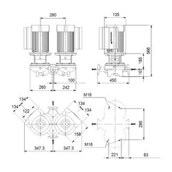 GRUNDFOS Elektronisch geregelte Trockenläuferpumpe TPED32-200/2-A-F-A-BQQE PN16 3x40... GRUNDFOS-98512486 5711496373640 (Abb. 1)