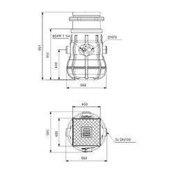 Grundfos Sammelbehälter Schmutzwasserhebeanlage Liftaway B 120-1 Einzelanlage... GRUNDFOS-92613179 5715117073926 (Abb. 1)