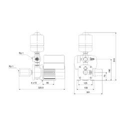 Grundfos Druckerhöhungsanlage Hydro Mono CMBE 3-62, 511x351mm 1,1kW 10 bar max. Förd... GRUNDFOS-98563709 5711497247605 (Abb. 1)