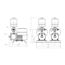 Grundfos Druckerhöhungsanlage CMBE TWIN 3-62, 555x475mm 1,1kW 10 bar max. Förderh. 6... GRUNDFOS-99220844 5712608934223 (Abb. 1)