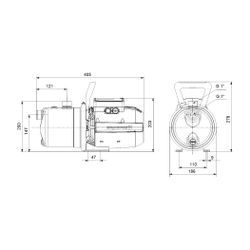 Grundfos Gartenpumpe JP 5-48 1x230V 50Hz 1,5m, 2870/min max. Arbeitsdruck 6 bar max.... GRUNDFOS-99458769 5713829460119 (Abb. 1)