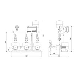Grundfos Druckerhöhungsanlage Hydro Multi-E 3 CME 5-6, 1080x690mm 2,2kW 10 bar max. ... GRUNDFOS-92786035 5715119583027 (Abb. 1)