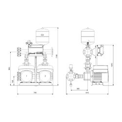 Grundfos Druckerhöhungsanlage Hydro Multi-E 2 CME 15-1, 1180x810mm 2,2kW 10 bar max.... GRUNDFOS-92786037 5715119583041 (Abb. 1)