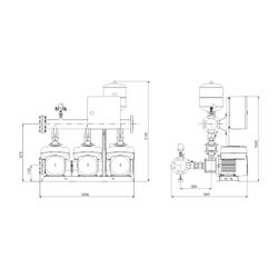 Grundfos Druckerhöhungsanlage Hydro Multi-E 3 CME 15-3, 1235x935mm 7,5kW 10 bar max.... GRUNDFOS-92786050 5715119583171 (Abb. 1)