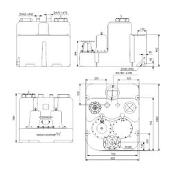 Grundfos Fäkalienhebeanlage Multilift MLD.32.3.2, 760x1002x800mm 3x400V 3,4kW, 2890/... GRUNDFOS-97901112 5710626081127 (Abb. 1)