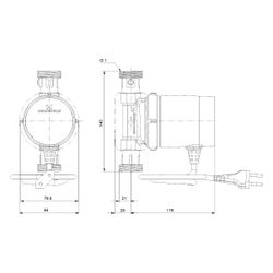Grundfos Zirkulationspumpe COMFORT 15-14 BX T, 10 bar Einbaulänge 140mm max. Förderh... GRUNDFOS-93095533 5715467705799 (Abb. 1)