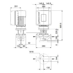 Grundfos Trockenläuferpumpe elektronisch geregelt TPE3 32-390 S-A-F-A-BQQE-IWB, 3x38... GRUNDFOS-93338827 5715471140722 (Abb. 1)