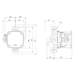 Grundfos Hocheffizienz Umwälzpumpe ALPHA2 GO 15-90 130mm, 220-240V 9H 1" max. Förder... GRUNDFOS-93074236 5715467404630 (Abb. 1)