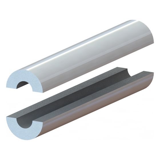GWK Silver System Rohrdämmung, DN 40, 155x205mm, 1m, PIR, Silber, 200 Prozent nach GEG, 4351552050