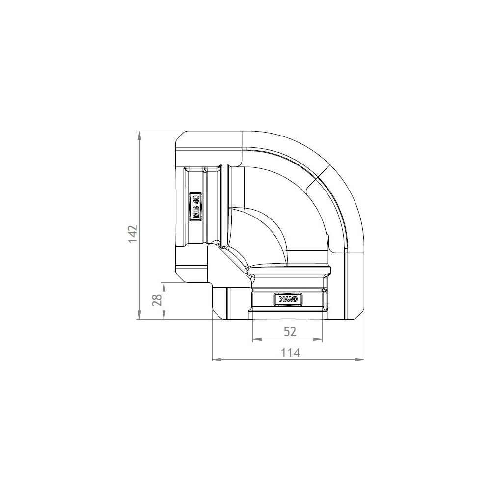 GWK EPP M-Bogen Dämmung, DN 40, Silbergrau, 50 Prozent EnEV, für Schraub- und Pressböge... GWK-5422040000 4030095049840 (Abb. 2)