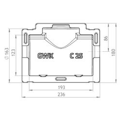 GWK ES-Box Uni Armaturendämmschale Serie C, DN 25, Grau, für Kompaktventile Baulänge F4... GWK-1721025005 4030095038721 (Abb. 1)