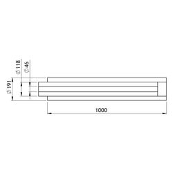 GWK Silver-System Rohr PIP-Innenrohr, DN 32, 46x118mm, 1m, PUR, Silber, in Kombi. mit 4... GWK-4330461180 4030095058224 (Abb. 1)